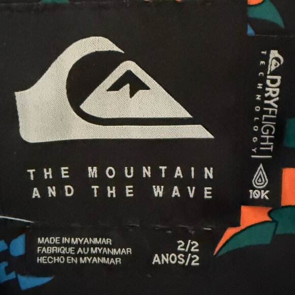 Quicksliver Boys Sz 2 Dryflight 10k Neon Graffiti Print Snow Coat - Picture 3 of 4